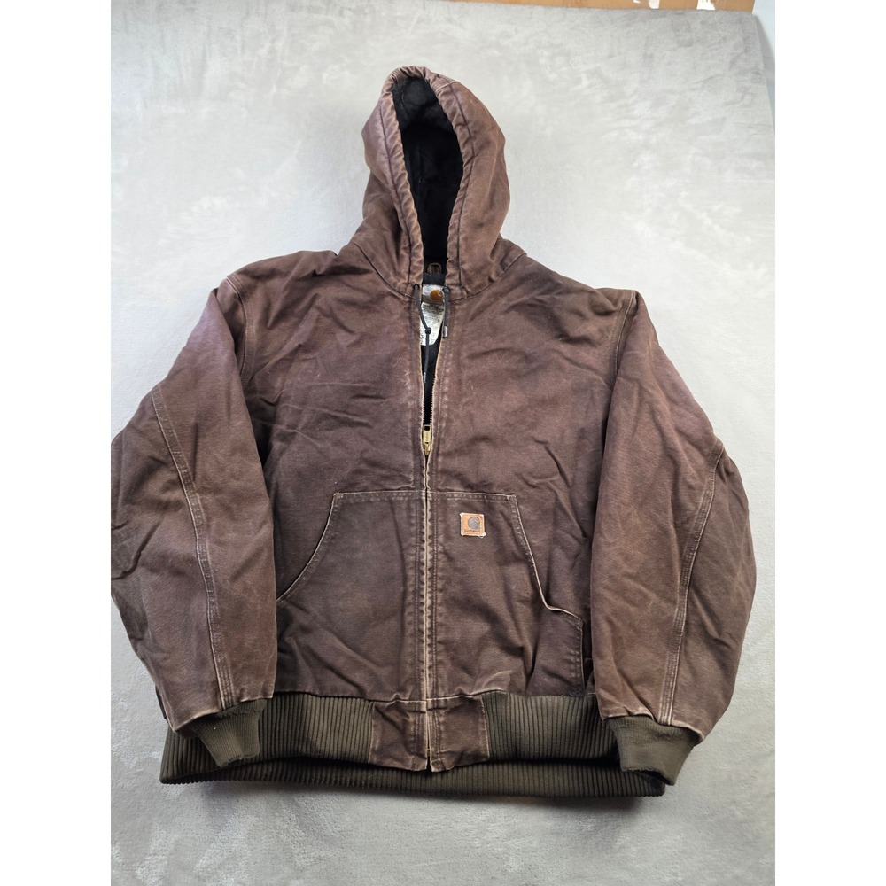 Vintage Carhartt J130 Active Jacket Mens 2XL Dark Brown Duck Canvas Y2K *Read